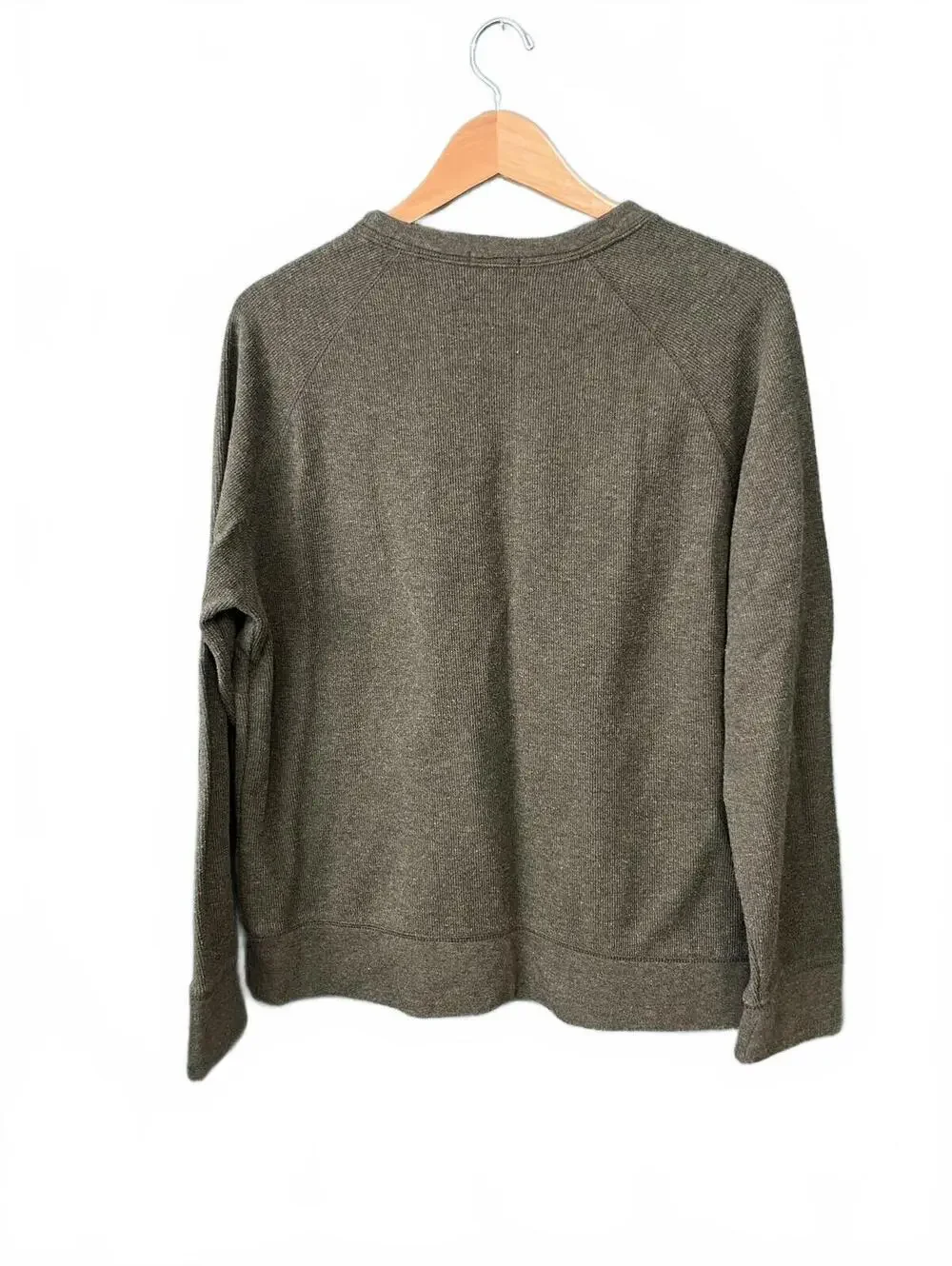 Banana Republic Normcore Green Waffle Knit Crewneck Pullover Sweater Size L